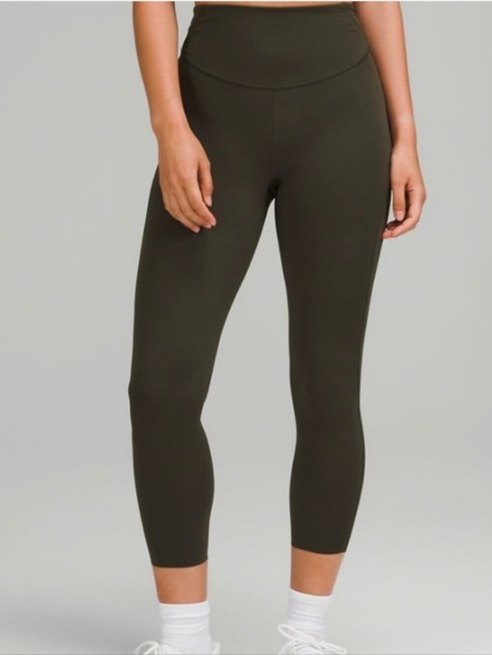 Lululemon Base Pace High-Rise Crop Leggings Army Green Size 6
